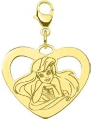 Gold Plated St Silver Disney Heart Princess Ariel Charm
