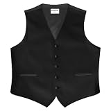 Black Wool 5 Button Full Back Vest