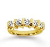 18k Yellow Gold 5 Stone 1 1/2Ct Diamond Anniversary Band