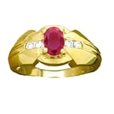 14K .60 CT Oval Ruby & Diamond Band