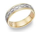 14K Two-Tone Gold Design Wedding Band Ring