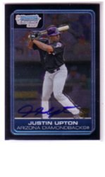 2006 Justin Upton Bowman Chrome Autographed Baseball MLB Rookie Cards - Near Mint to Mint Condition (Arizona Diamondbacks)