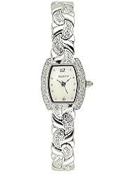 Elgin Ladies Silver-crystal Watch - Eg172 Silver Tone Rectangle Stone Case