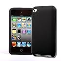 BPM Black Silicone Case Cover Skin & Screen Protector for New Apple iPod Touch 4G 4th Generation - 8GB 32GB 64GB