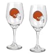 Cleveland Browns 2pc 14oz Wine Glass Set - Primary Logo NFL Football
