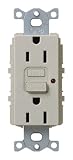 Outlets: Lutron SCR-15-GFCI-ST Satin Colors 15A GFCI Electrical Socket Receptacle, Stone