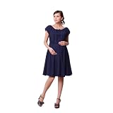 UNOUNO オーガニックコットン　ふんわりギャザーワンピース<授乳服・マタニティウェア>　ネイビー　M
