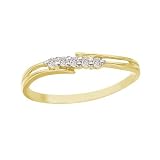 14K Yellow Gold and Diamond Bypass Promise Ring