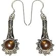 Earrings for Women Handmade Silver & Tiger's Eye Gemstone Jewelry 1.75 inches (brclts012erng)