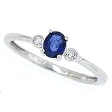 0.40ct Oval Sapphire and Diamond Gemstone Ring in10Kt White Gold