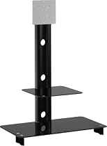 Optimum Elmob Cygnus CY1144 - Cantilever Television Stand - 950mm 2 Shelf, Black Glass - Black Aluminium