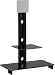 Electronics : Optimum Elmob Cygnus CY1144 - Cantilever Television Stand - 950mm 2 Shelf, Black Glass - Black Aluminium