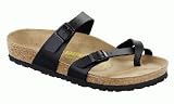 Birkenstock thongs Mayari from Birko-Flor in Black with a narrow insole