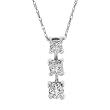14k White or Yellow Gold 3-Stone Round Diamond Pendant (1/4 cttw, I-J Color, I1-I2 Clarity)