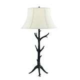 AF Lighting 7930-TL Horizon Root Light 150W 3-Way Edison Base Table Lamp, Resin with Textured Faux Brances, Linen Soft Back Shade
