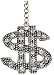 Pilot Automotive KC-309 Crystal Dollar Money Sign Chrome Key Chain