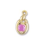 Mother and Child Genuine Pink Tourmaline Charm