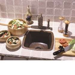 Belle Foret Square Copper Kitchen Sink Weathered Copper