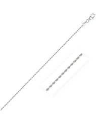 1.5mm 14K White Gold Solid Diamond Cut Rope Bracelet