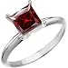 4-Prong Solitaire Platinum Ring with Fancy Deep Red Diamond