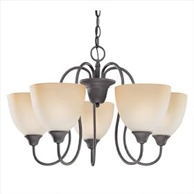 Fenwick Chandelier in Painted Bronze by Thomas Lighting
