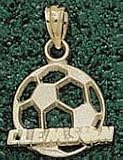 Clemson Tigers Solid 10K Gold ''CLEMSON'' Soccerball Pendant