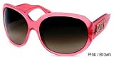 Juicy Couture Gela S Sunglasses, Pink Opal Frame/ Fade Brown Lenses/ Crystals-Rhinestones