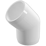 FORMUFIT F01245E-WH-10 45 degree Elbow PVC Fitting, Furniture Grade, 1/2" Size, White (Pack of 10)