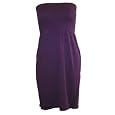 Strapless Seamless Purple Smocking Tube Dress