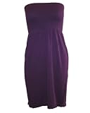 Strapless Seamless Black Purple Dress with Smocking Top