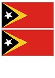 2 East Timor Flag Stickers Decal Bumper Window Laptop Phone Auto Boat Wall