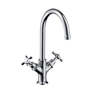 Hansgrohe 16502001 Chrome Axor Montreux Axor Montreux Bathroom Faucet High Arc with Metal Cross Handles and Pop Up Drain 16502