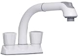 White Laundry Kitchen Bathroom Faucet With Pull Out Spray Head New