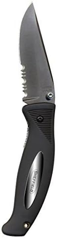 Sheffield 12091 Water Folding Pocket Knife, 3-1/4 Inch, Black by Sheffield Tools