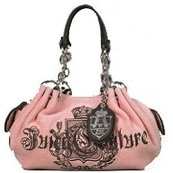 Juicy Couture Velour Crown Logo Fluffy Bag Tote Pink