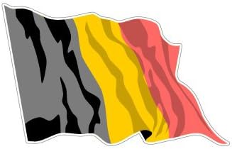 BELGIUM WAVING FLAG - Sticker Decal - #S0142