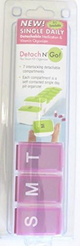 Detach N' Go Single Daily Pill Box (Pink) by Inventures Products