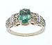 Yellow 14KT Gold Ring Genuine Emerald Peridot & Diamond