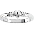Sterling Silver Heart Cross Chastity Ring