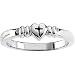 Sterling Silver Heart Cross Chastity Ring