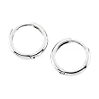14K White Gold Children's Hinged Plain Hoop Earrings