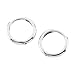 14K White Gold Children's Hinged Plain Hoop Earrings