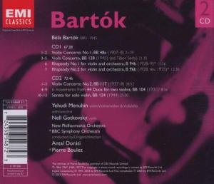 Bartok: Violin Concertos, Viola Concerto, 6 Duo for 2 Violins, Violin Rhapsodies; Yehudi Menuhin under The Classical Store