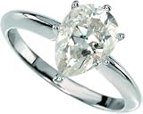 Gorgeous! Women's 14k White-gold (1 1/2 CT) Pear Shape Moissanite Solitaire Engagement Ring