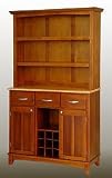 Wine Rack Buffet with Open Hutch - Oak/ Natural