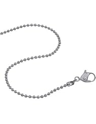 Sterling Silver Round Beaded Ball Chain - Link Chain Necklace - 1.5mm - 24in