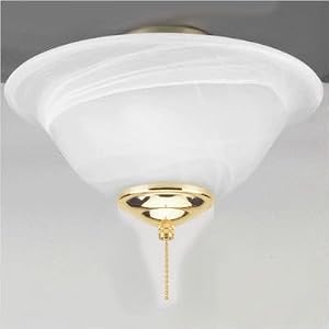 Alabaster Ceiling Fan Bowl Light Kit in Polished Brass by 