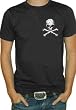 Corner Skull And Crossbones T-Shirt #719 (Mens Black)