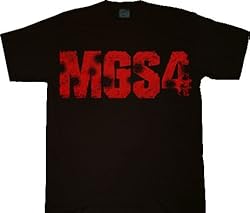 MGS4 Metal Gear Solid Logo with Bullet Holes Black T-shirt Tee