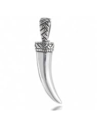 Bling Jewelry Braided 925 Sterling Silver Lucky Charm Horn Pendant